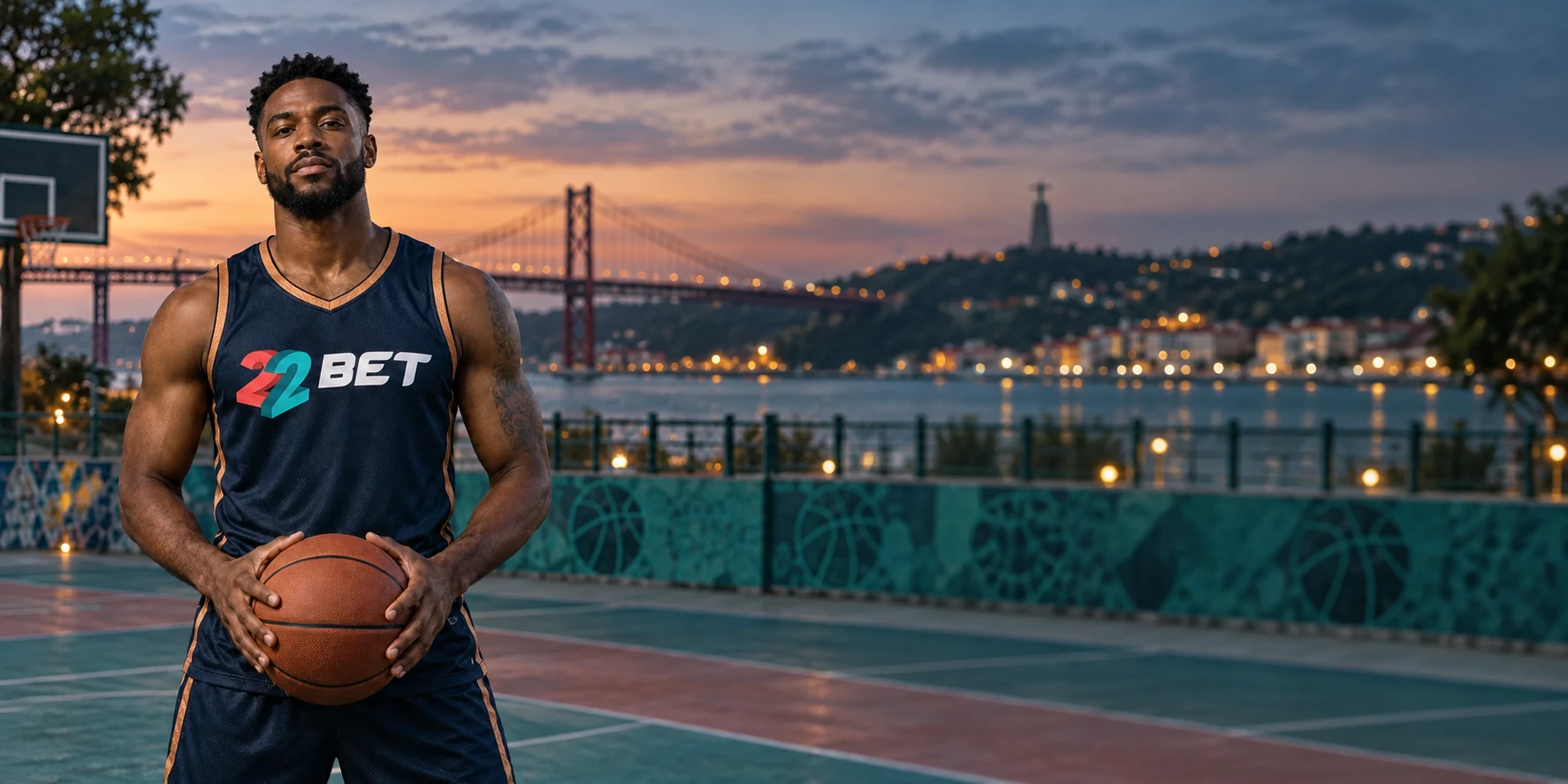 Basquetebol — atleta com equipamento 22BET